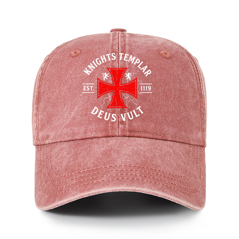 Heritage Washed Cap - Knights Templar Deus Vult