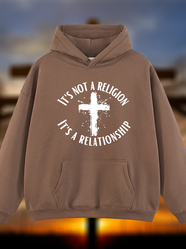 It's Not A Religion It's A Relationship Jesus God Christian Plush Fleece-Lined Hoodie