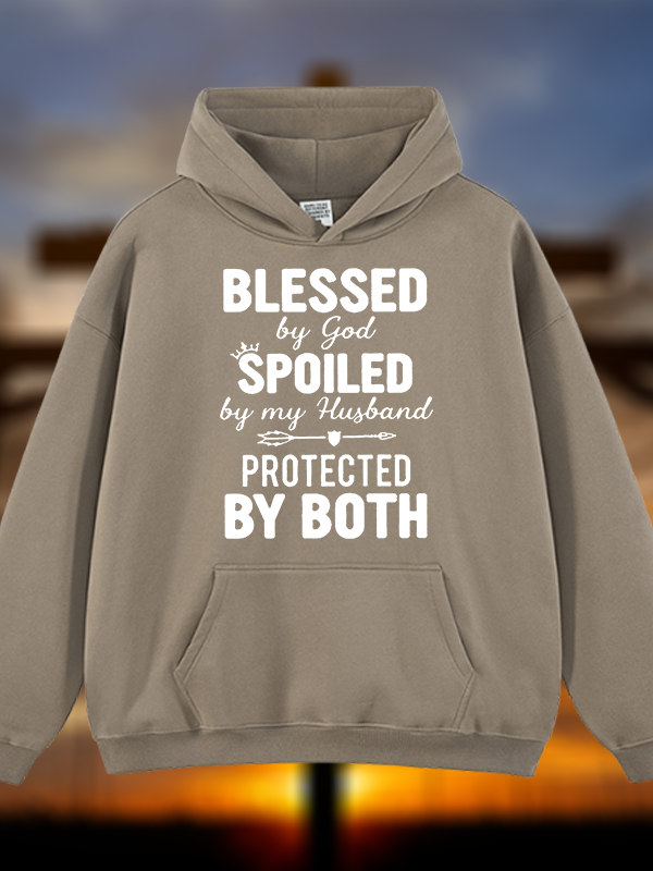 God Bless Jesus God Christian Plush Fleece-Lined Hoodie