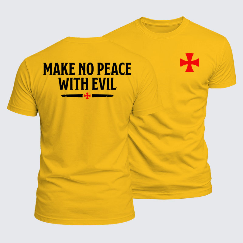 Luxe Mercerized Cotton Tee - Make No Peace with Evil Knight Templar Cross