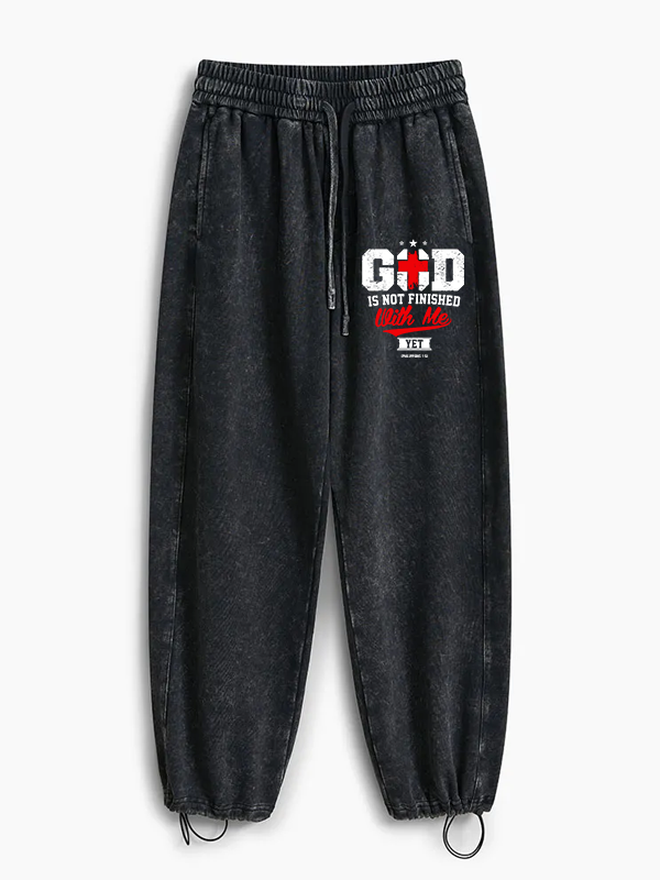 God Is Not Finished With Me Philippians 1:5 Jesus God Christian Washed Sweatpants
