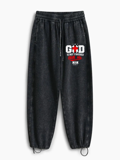 God Is Not Finished With Me Philippians 1:5 Jesus God Christian Washed Sweatpants