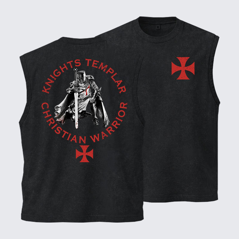 Washed Tank Top -  Knights Templar Templar Cross Crusader Knight