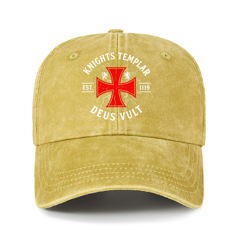 Heritage Washed Cap - Knights Templar Deus Vult