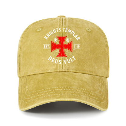Heritage Washed Cap - Knights Templar Deus Vult
