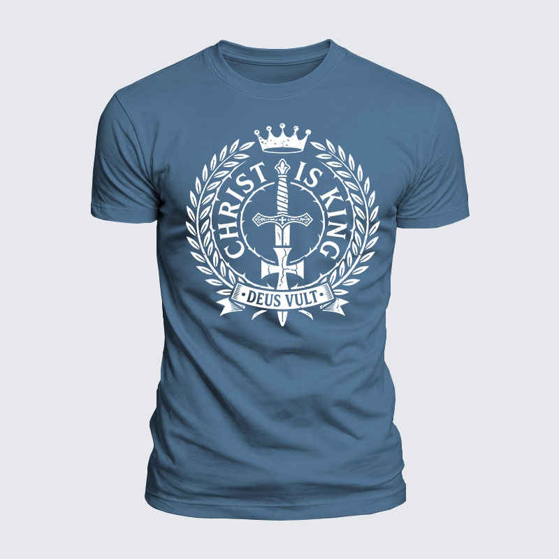 Luxe Mercerized Cotton Tee - Christ Is King Deus Vult 