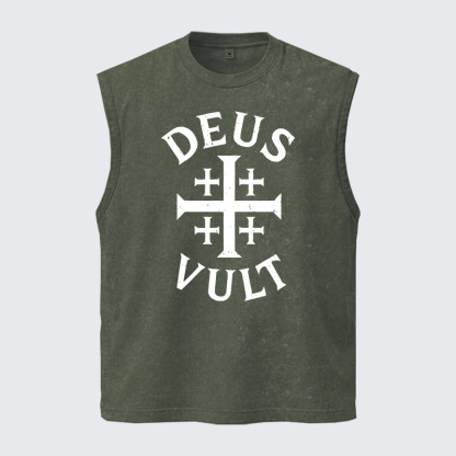 Washed Tank Top - Deus Vult