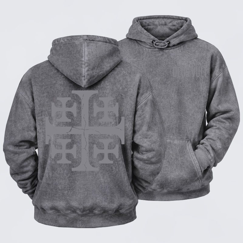 Washed Hoodie - Deus Vult