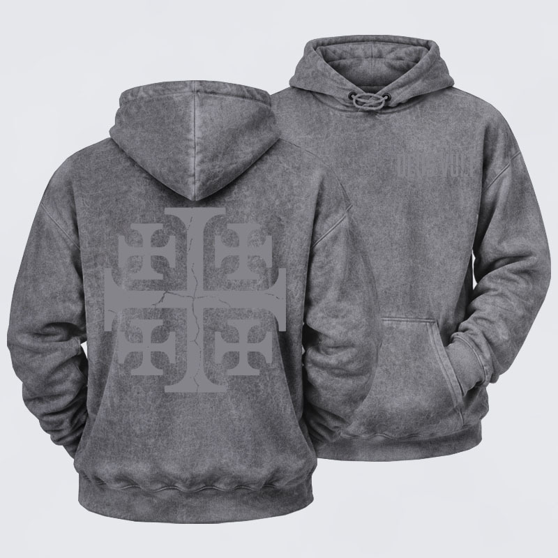 Washed Hoodie - Deus Vult