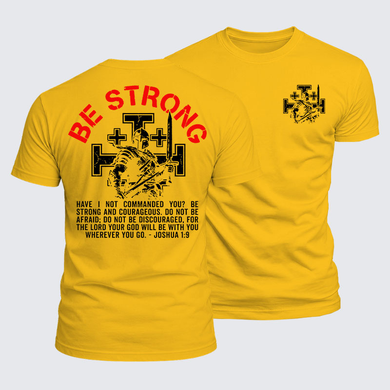 Luxe Mercerized Cotton Tee - Be Strong And Courageous Joshua 1:9