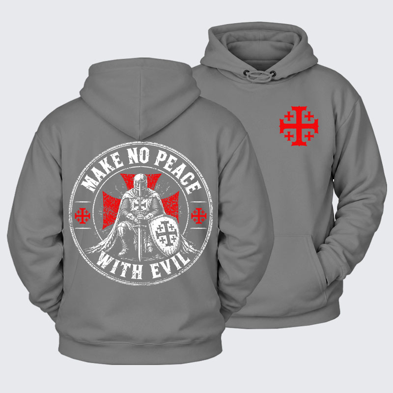 Plush Fleece-Lined Hoodie - Make No Peace With Evil