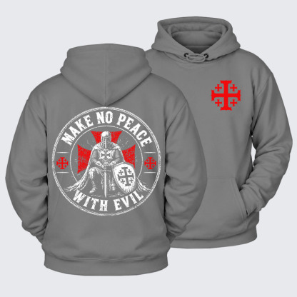 Plush Fleece-Lined Hoodie - Make No Peace With Evil