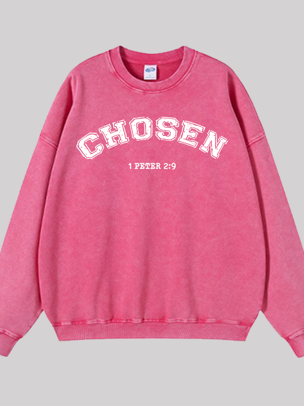 Chosen Jesus God Christian Washed Sweatshirt