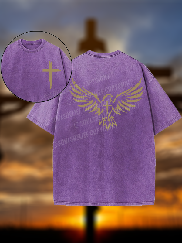 Wings Like Eagles Christian Washed T-Shirt