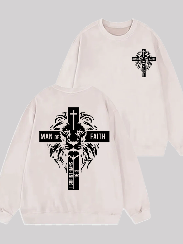 Man of Faith Jesus God Christian Washed Sweatshirt