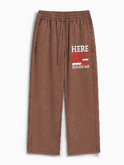 Isaiah 6:8 Send Me! Jesus God Christian Washed Sweatpants