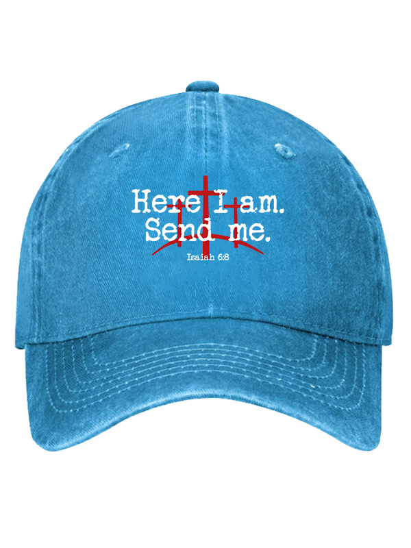 Here I Am Send Me - Bible Verse Isaiah 6:8 Christian Hat