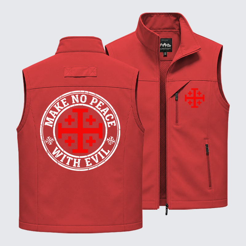 Make No Peace with Evil Knight Templar Jerusalem Cross Outdoor Quick-dry Vest