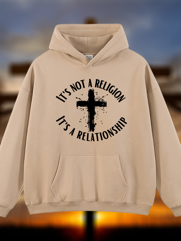 It's Not A Religion It's A Relationship Jesus God Christian Plush Fleece-Lined Hoodie