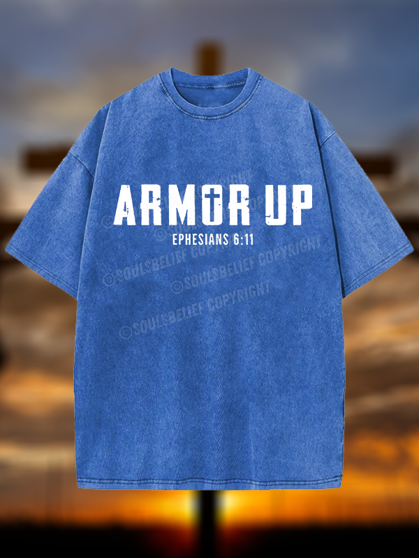 Armor Up Christian Washed T-Shirt