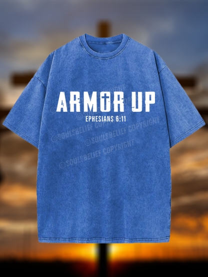 Armor Up Christian Washed T-Shirt
