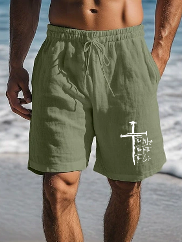 Jesus The Way The Truth The Life  Christian Beach Shorts