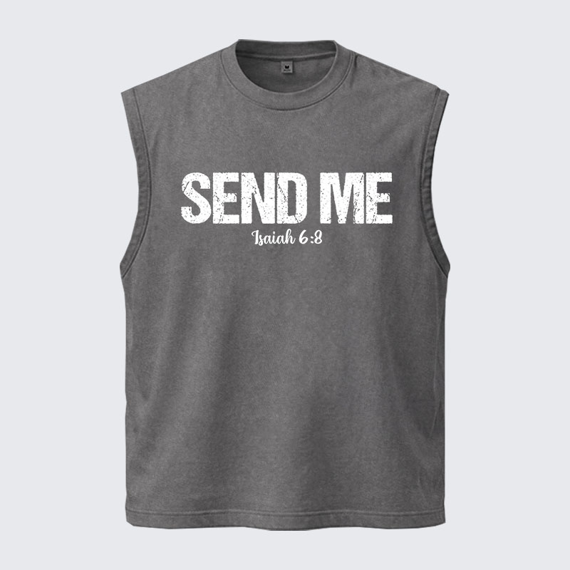 Washed Tank Top - Isaiah 6:8 - SEND ME