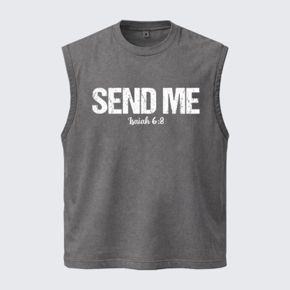 Washed Tank Top - Isaiah 6:8 - SEND ME