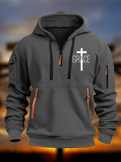 Grace Cross Jesus God Christian Zipper Hoodies