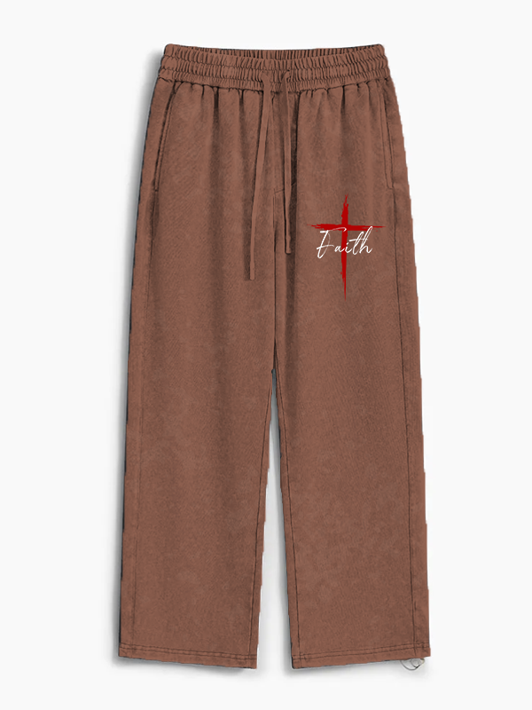 Faith Jesus God Christian Washed Sweatpants
