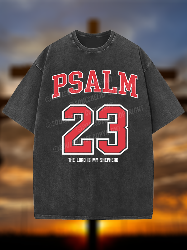 Psalm 23 Christian Washed T-Shirt