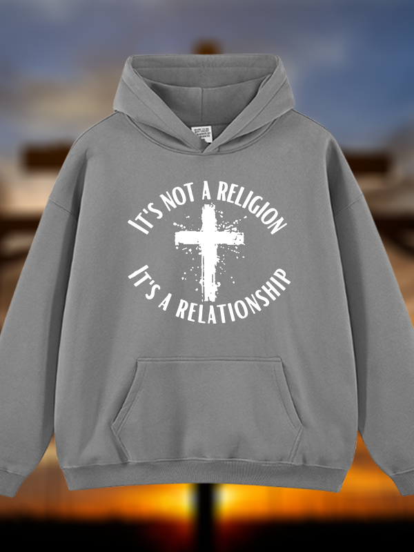 It's Not A Religion It's A Relationship Jesus God Christian Plush Fleece-Lined Hoodie