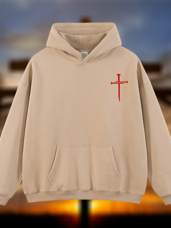 Cross Jesus God Christian Plush Fleece-Lined Hoodie