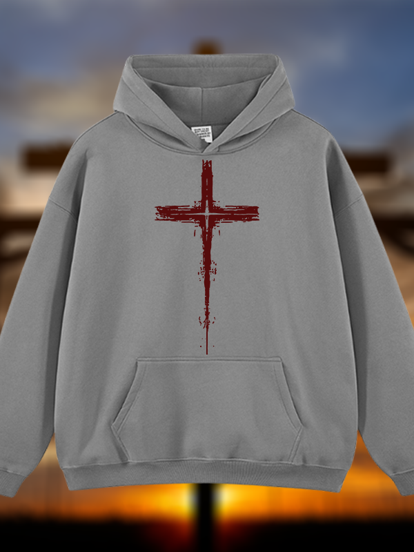 Light of Cross Jesus God Christian Plush Fleece-Lined Hoodie