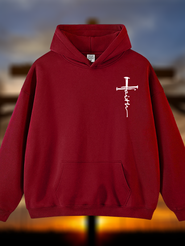 Cross Jesus God Christian Plush Fleece-Lined Hoodie