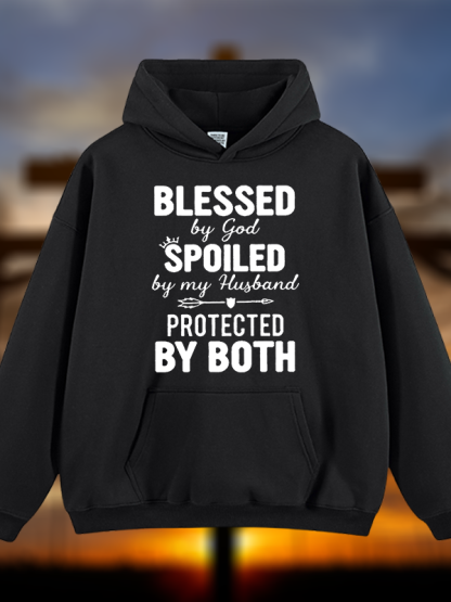 God Bless Jesus God Christian Plush Fleece-Lined Hoodie