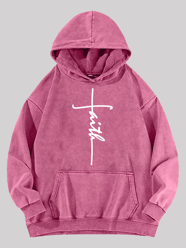 Faith Jesus God Christian Washed Hoodie