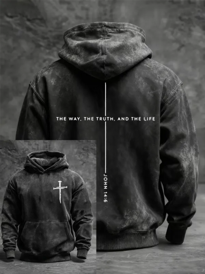  Jesus The Way The Truth The Life John 14:6 Jesus God Christian Washed Hoodie