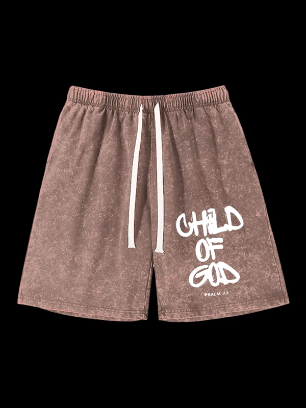 Child Of God  Jesus God Christian Washed Shorts