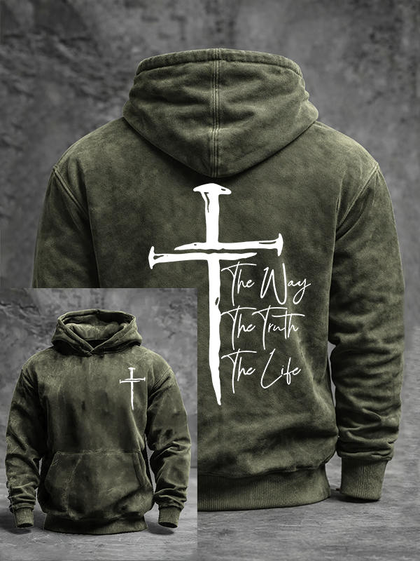Jesus The Way The Truth The Life Jesus God Christian Washed Hoodie
