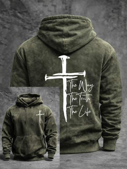 Jesus The Way The Truth The Life Jesus God Christian Washed Hoodie
