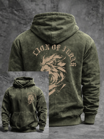 Lion Of Judah Jesus God Christian Washed Hoodie