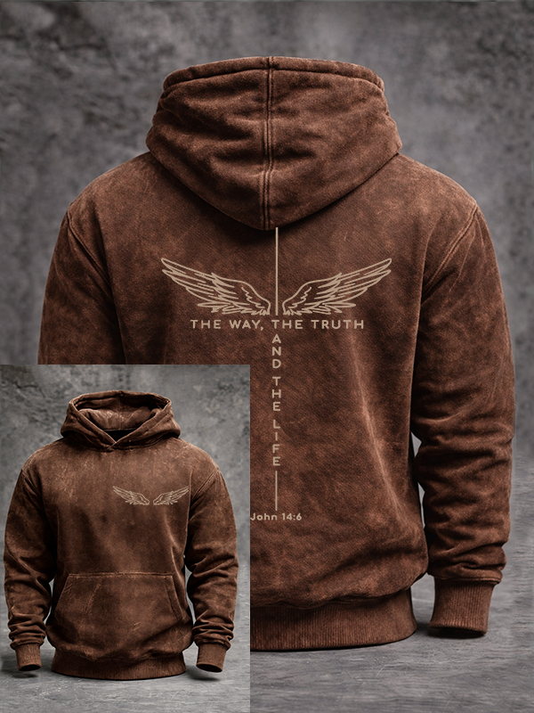 The Way The Truth The Life Jesus God Christian Washed Hoodie