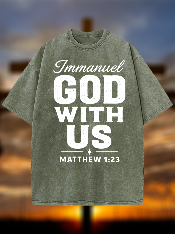 Immanuel – God With Us Christian Washed T-Shirt
