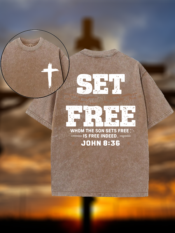 Set Free Christian Washed T-Shirt