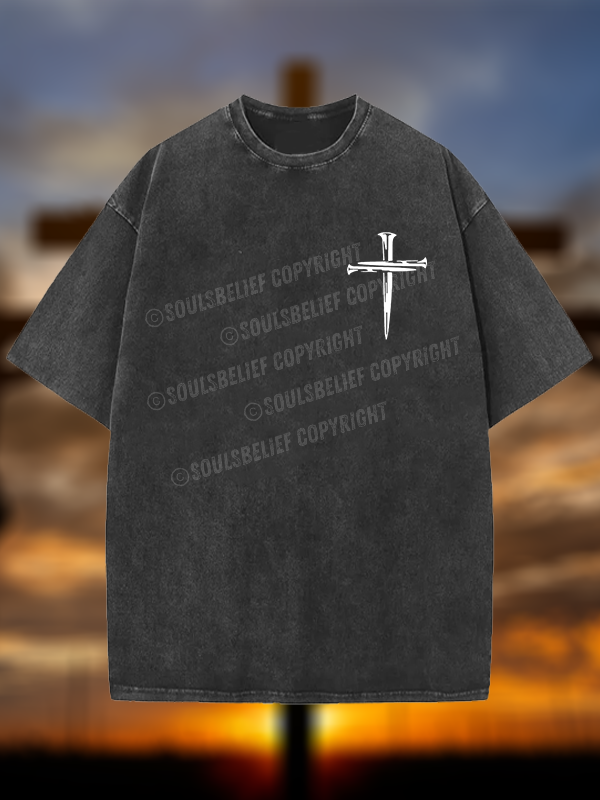 Cross Jesus God Christian Washed T-Shirt