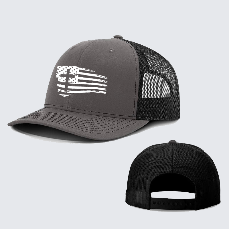 Tattered Flag Cross Jesus God Christian Richardson Hat