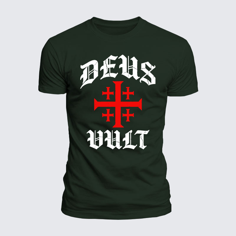 Deus Vult Jesus God Christian  – Luxe Mercerized Interlock Cotton Tee