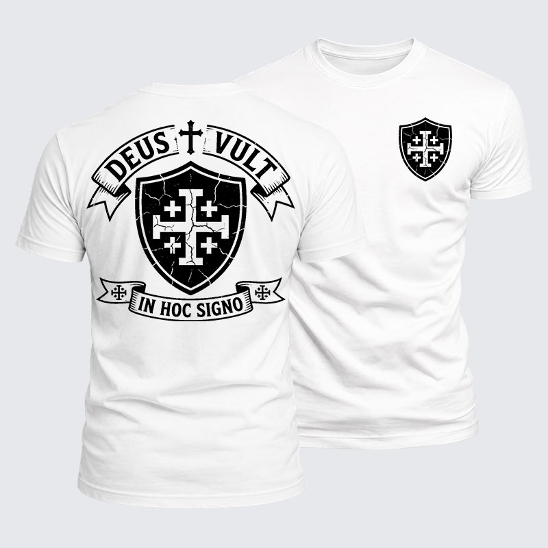 Deus Vult Jesus God Christian  – Luxe Mercerized Interlock Cotton Tee