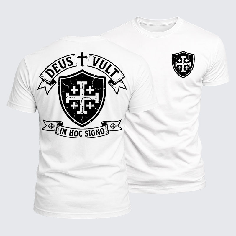 Deus Vult Jesus God Christian  – Luxe Mercerized Interlock Cotton Tee